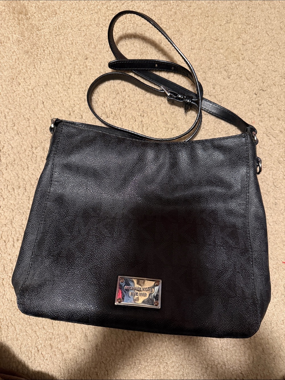 Michael Kors Black Leather Shoulder Crossbody Bag